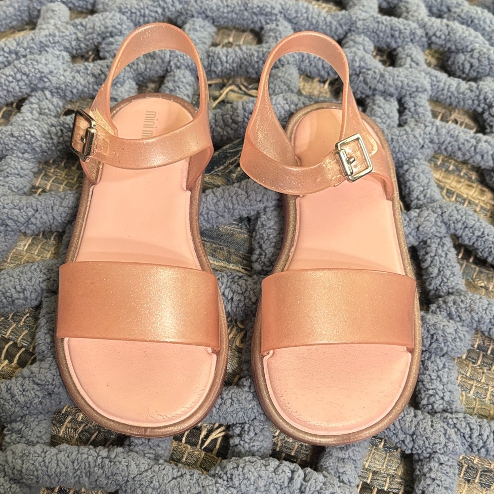 Mini Melissa Light Pink Glitter Sandals